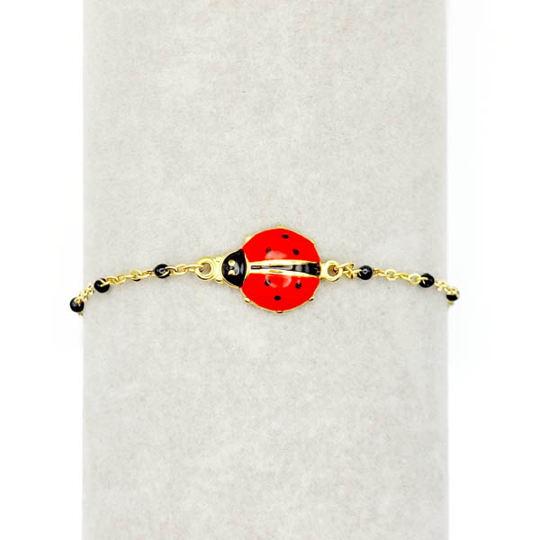 bracelet-chaine-or-coccinelle